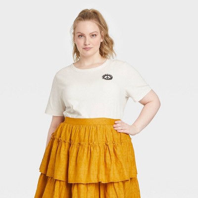 Women's Plus Size Short Sleeve T-Shirt - Universal Thread™ Cream 2X
