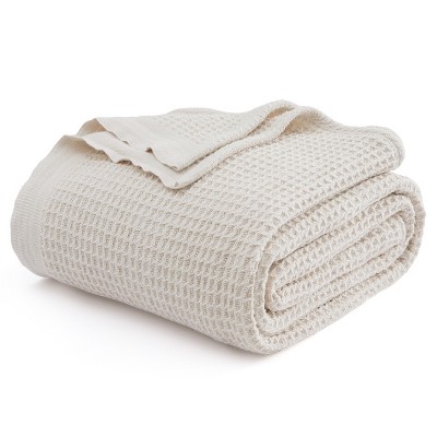 Bedsure | Waffle Weave 100% Cotton Solid Blanket For All Season