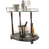 Rolling Bar Cart 27.375" H – 2-Tier Glass Serving Trolley with Bottle Holders By Old Modern Handicrafts - 2 of 4
