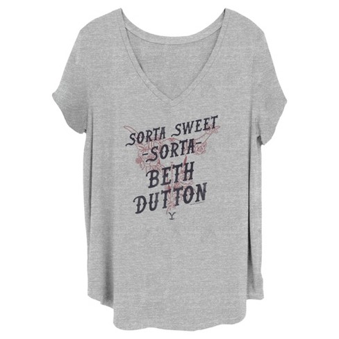 Women's Yellowstone Sorta Sweet Sorta Beth Dutton Cow Skull T-Shirt - image 1 of 4