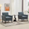 Mid-Century Accent Chair, Modern Fabric Accent Armchair, Comfy Upholstered Reading Accent Chairs for Bedroom,Single Sofa Chair with Wood Legs - 2 of 4