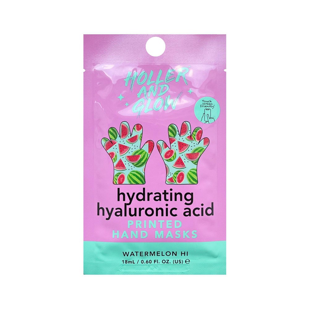 Photos - Shower Gel Holler and Glow Ultra Hydrating Slugging Hand Mask - Watermelon Hi - 0.60