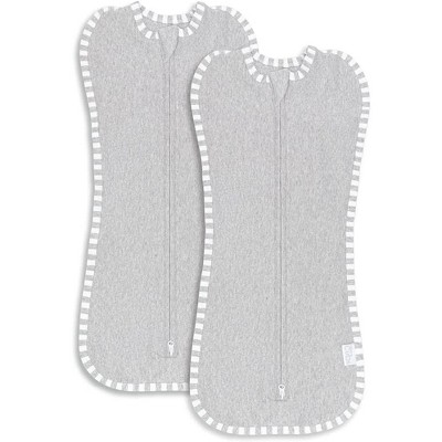 Image of Swaddle Blanket Baby Girl Boy Easy Zipper Wrap 2 Pack Newborn Infant Sleep Sack by Comfy Cubs - Small 0-3 Months - Grey
