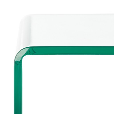 Clear Tempered Glass Minimalist Rectangular Accent Table