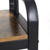 VASAGLE Vintage Style Coat Rack Industrial Home Entryway Accent Furniture with 9 Adjustable Hooks and Bench Seat with Shoe Storage Shelves, Black - 2 of 4
