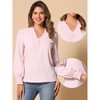 Allegra K Women's Vintage V Neck Long Sleeve Ruffle Collar Blouses - 2 of 4