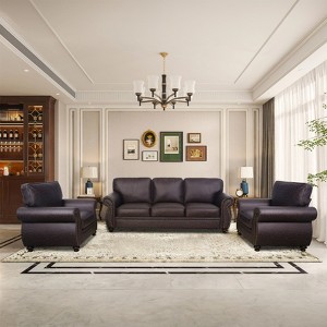 Living Room Furniture Sets,Mid-Century Vintage Sofa Couches with Rivet Design - 1 of 4
