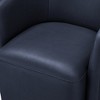 Swivel Faux Leather Barrel Chair with Pocket Coil Seat and 360-Degree Swivel for Living Room - 3 of 4