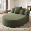 TiramisuBest 51.6" Green Corduroy Chaise Lounge, Modern Boneless Sofa Bed with 2 Pillows for Living Room - 3 of 4