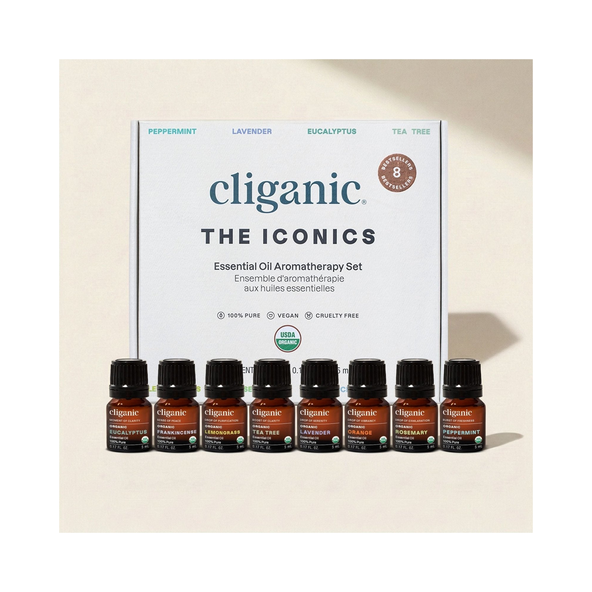Cliganic Organic Aromatherapy Set, Top 8
