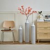 KWPZQEB Floor Metal Decorated Vases Set of 3, Gorgeous Home Decoration, Big Standing Vase with Modern Geometry Texture for Home - 4 of 4