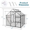 VYNXARIA 6*6FT-BLACK Polycarbonate Greenhouse Raised Base and Anchor Aluminum Heavy Duty Walk-in Greenhouses for Outdoor Backyard in All Season - 4 of 4