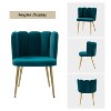Set of 2 Barbara Contemparary Velvet Vanity Stool For Makeup Room, Moden Accent Side Chairs For Living Room With Shell Back And Golden Metal Legs| ARTFUL LIVING DESIGN - 4 of 4