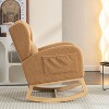 KTMBDW Nursery Rocking Chair Teddy Upholstered Rocker Rocking Accent Chair Padded Seat Armchair for Living Room Bedroom Offices - 4 of 4