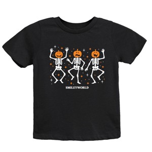 SmileyWorld Dancing Skeleton Pumpkins - Youth Short Sleeve Graphic T-Shirt and Toddler Short Sleeve Graphic T-Shirt - 1 of 3