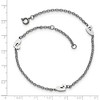 Black Bow Jewelry Asymmetrical Heart Anklet in Stainless Steel, 9-10 Inch - 4 of 4