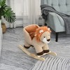 Vynxaria Baby Rocking Horse Lion , Plush Stuffed Rocking Animals, Wooden Rocking Horse with Seat Belt for 18-36 Months Boys and Girls Gift, Brown - 2 of 4