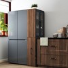 Okak Tall Cabinet, Storage Cabinet with 2 Doors and 1 Drawer, Kitchen Cabinet for Living Room, Bedroom and Office, Walnut - 2 of 4