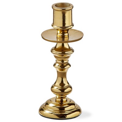 tagltd Gold Cast Aluminum Darion Taper Holder Candlestick Small 2.5L x 2.5W x 6.0H inches