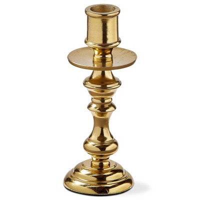 tagltd Gold Cast Aluminum Darion Taper Holder Candlestick Small, 2.5L x  2.5W x 6.0H inches