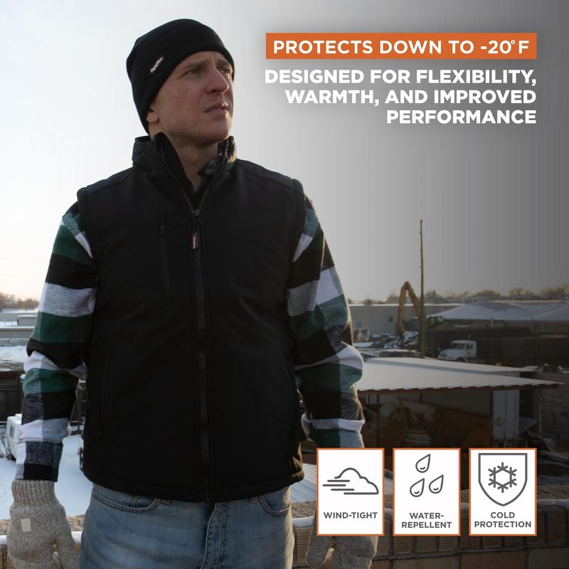 RefrigiWear Men's Warm Insulated Softshell Vest Water-Resistant -20F Protection, 4 of 7