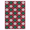 2 * 3ft Christmas Plaid Rug Modern Holiday Doormat Soft Machine Washable for Indoor Home Red - 3 of 4