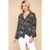 Slickblue Animal Print Button Down Shirt, Women's Blouse, Lapel Collar Style, Cream Mix, S - 2 of 4