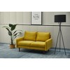 Velvet Loveseat Mid-Century Modern Sofa Tufted Couch with Wooden Legs for Living Room - 2 of 4