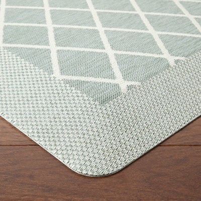 Mint Green Diamond Anti-Fatigue Kitchen Mat 19.6"x32"