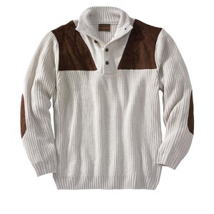Boulder Creek by KingSize Men's Big & Tall Patch Sweater With Mock Neck - 1 of 4