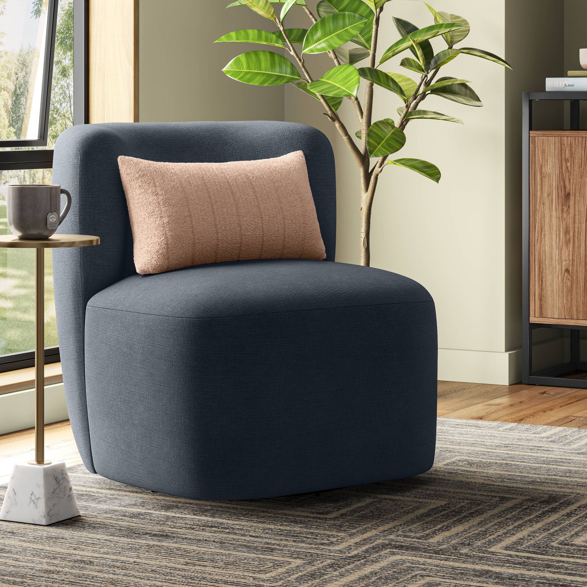 Neko Swivel Chair in Linen Navy - Threshold™