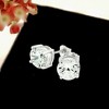 Slickblue Women’s Rhodium Plated Sterling Silver Cubic Zirconia Round Stud Earrings, 0.5 Carat - 3 of 3