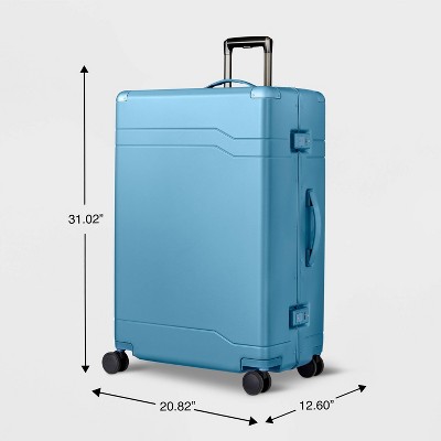 Signature Hardside Trunk Large Checked Spinner Suitcase Blue - Open Story™( The combination is locked)