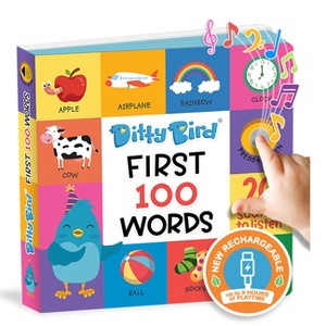Ditty Bird First 100 Words Interactive Sound Book for Toddlers 1- 3 Speech Therapy Educational Learning Books for 1 Year Old - (Board Book) - 1 of 1