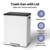 16 Gallon Kitchen Trash Can, 30L+30L Step Dual Recycling Bin with 2 Removable Barrel, Wide Step Pedal, Soft Close Lid - 3 of 4