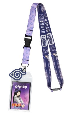 Naruto Hinata Hyuga ID Badge Holder Lanyard w/ Hidden Leaf Village Rubber Pendant