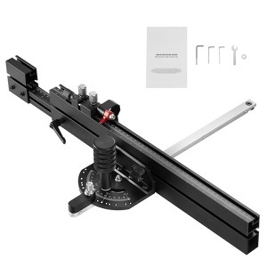 VEVOR Precision Miter Gauge, Standard Slot 3/4'' x 3/8'', Aluminum Alloy Table Saw Miter Gauge with 19-35 in Grating 15 Angle Stops, Black - 1 of 4