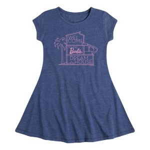 Girls' - Barbie - Welcome To The Barbie Dream House Fit & Flair Cap Sleeve Dress - 1 of 2