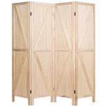 Costway 4Panels Folding Wooden Divider W/ V-shaped Design 5.6Ft Tall White