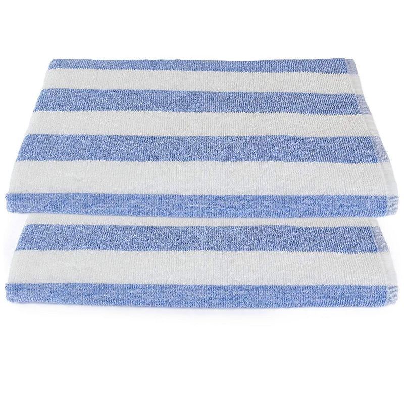KOVOT Blue Stripe Cabana Beach Towel (Set of 2) 30" W x 60" L | Ring Spun Cotton, 1 of 7