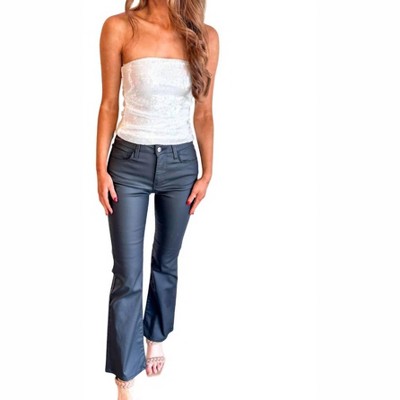 Women's Maria Black Coated Pants - mavi