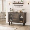 47" Mid-Century Sideboard Buffet - Fluted Glass Door Storage Cabinet with 3 Drawers for Dining Room - 3 of 3
