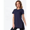 Mocamel Women's Casual Crew Neck Short Sleeve Tunic Top Loose Fit Solid Color Tee for Streetwear & Daily Wear - 4 of 4