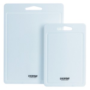 Martha Stewart Everyday Fayer 2 Piece Polypropylene 16in and 12in Cutting Board Set in Blue - 1 of 4