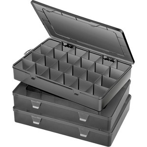 Large 24-Grid Plastic Organizer Box with Adjustable Dividers for Small Parts - 1 of 4