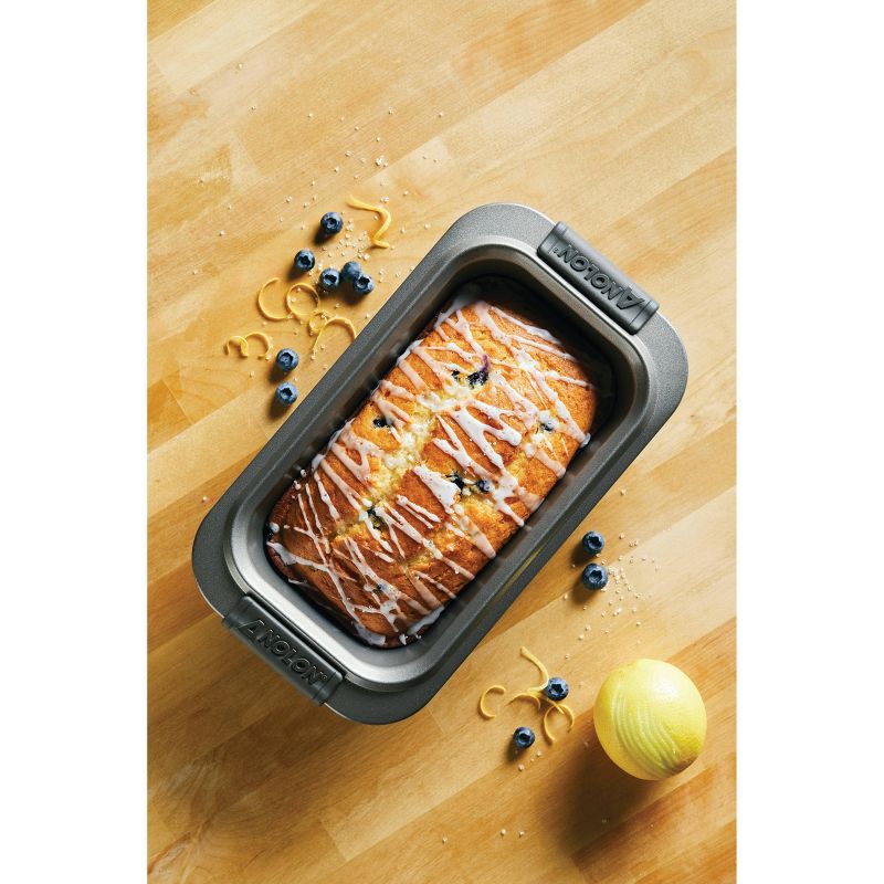 Anolon Advanced Bakeware 9&#34; x 5&#34; Nonstick Loaf Pan with Silicone Grips Gray, 2 of 5