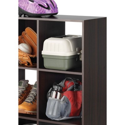 Espresso Stackable 9-Cube Organizer for Versatile Storage