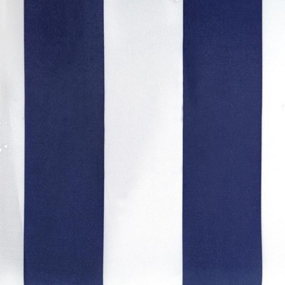 Indigo Striped Polyester Light-Filtering Grommet Outdoor Curtains