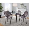 LumiSource 5pc Clara Marcel Dining Set Black Clear Glass/Silver Velvet - 4 of 4
