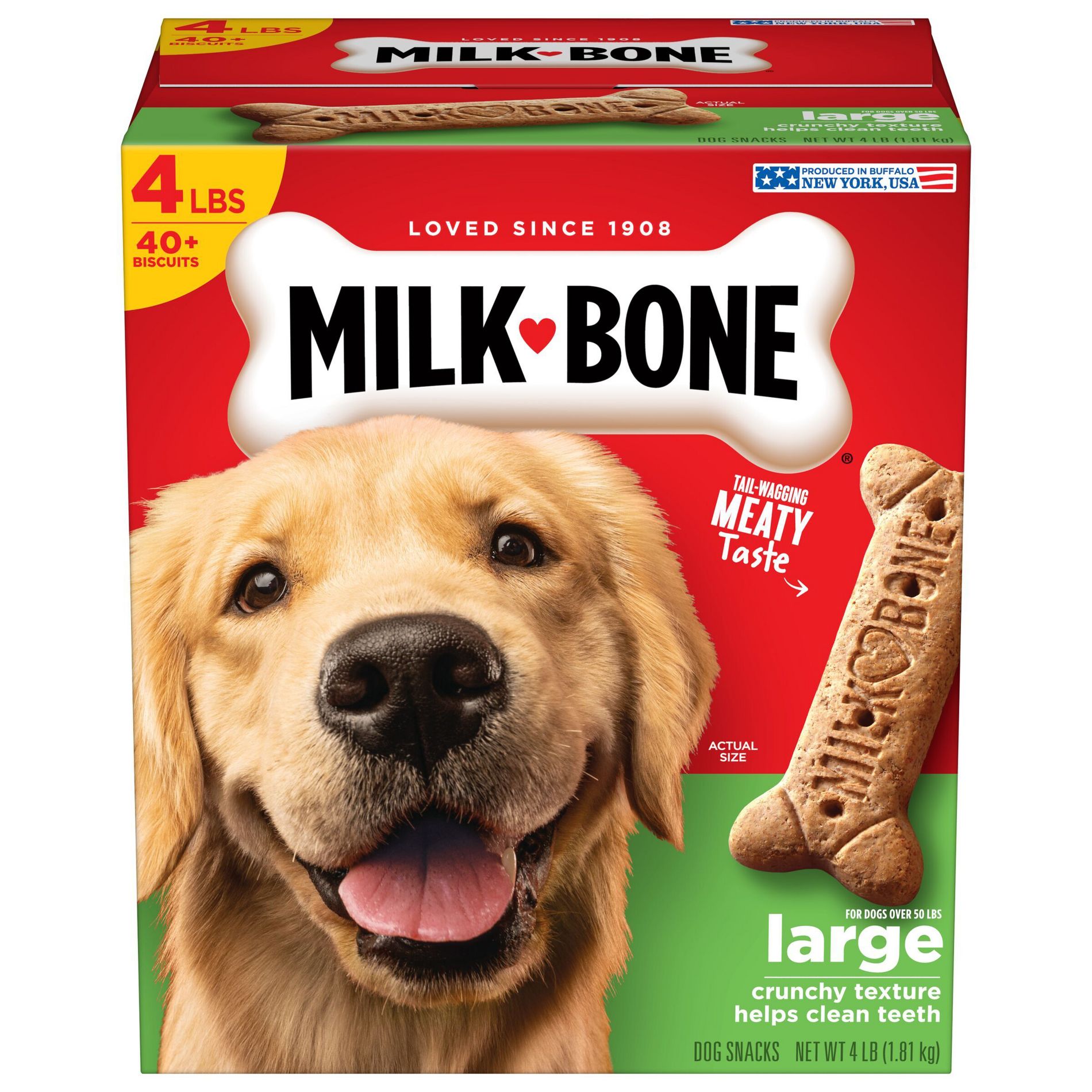 Milk-Bone Beef Biscuits Large Dog Treats - 4lbs